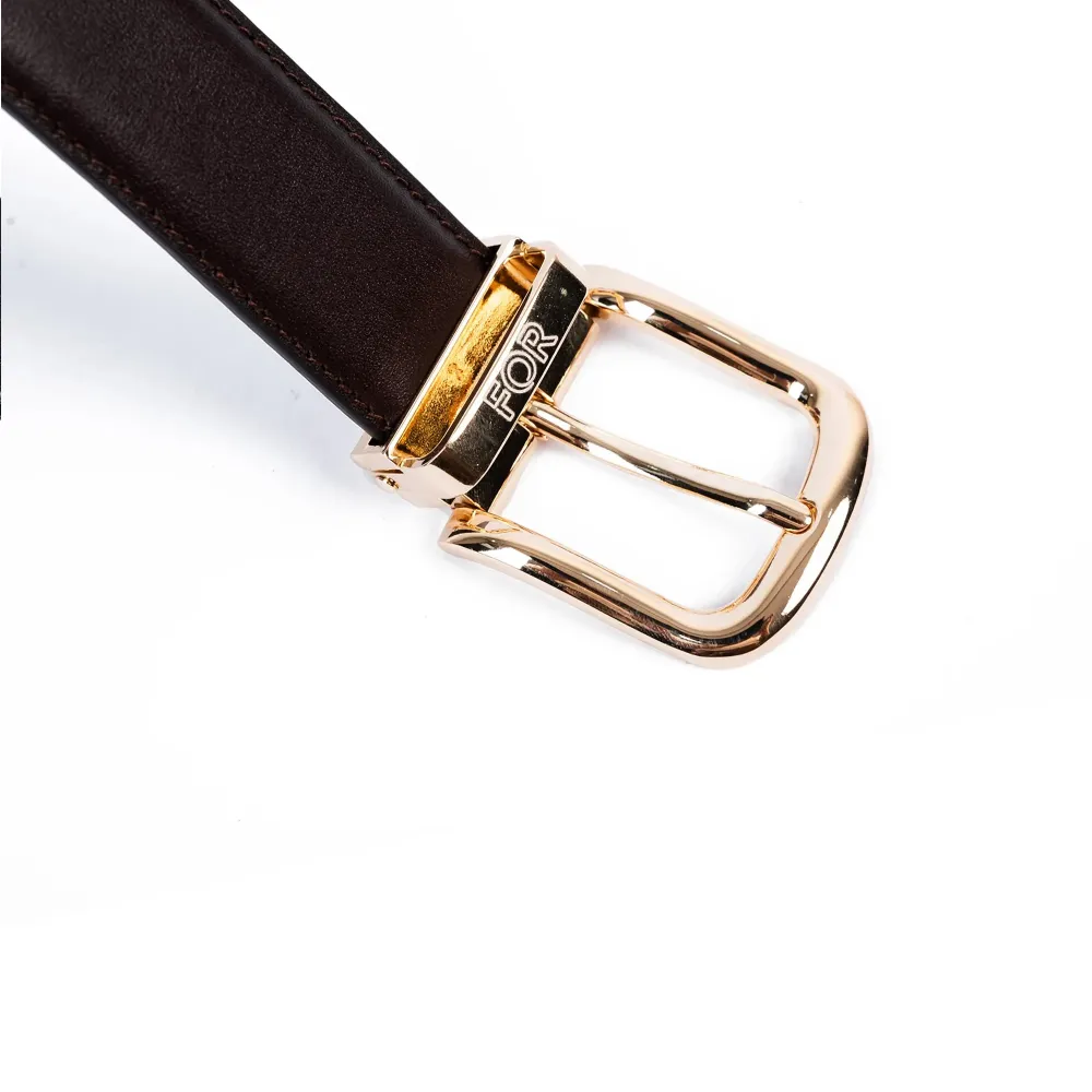 DÂY LƯNG DA BÒ 30MM MÀU NÂU KHÓA KIM DL18