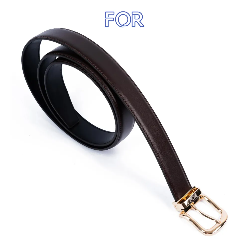 DÂY LƯNG DA BÒ 30MM MÀU NÂU KHÓA KIM DL18