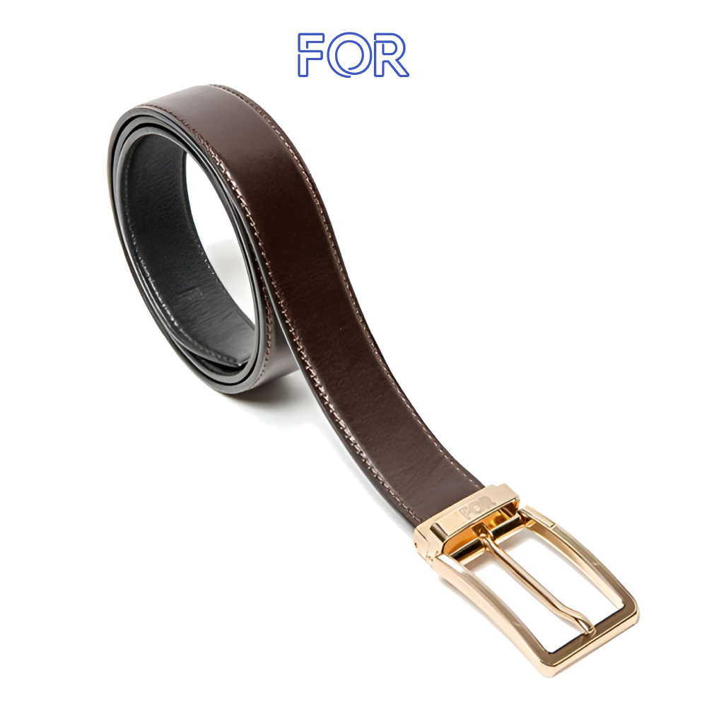 DÂY LƯNG DA BÒ TRƠN MÀU NÂU KHÓA KIM DL13