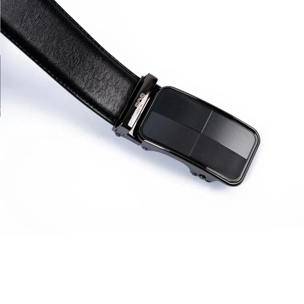 DÂY LƯNG DA BÒ TRƠN MÀU ĐEN  KHÓA TỰ ĐỘNG DL10