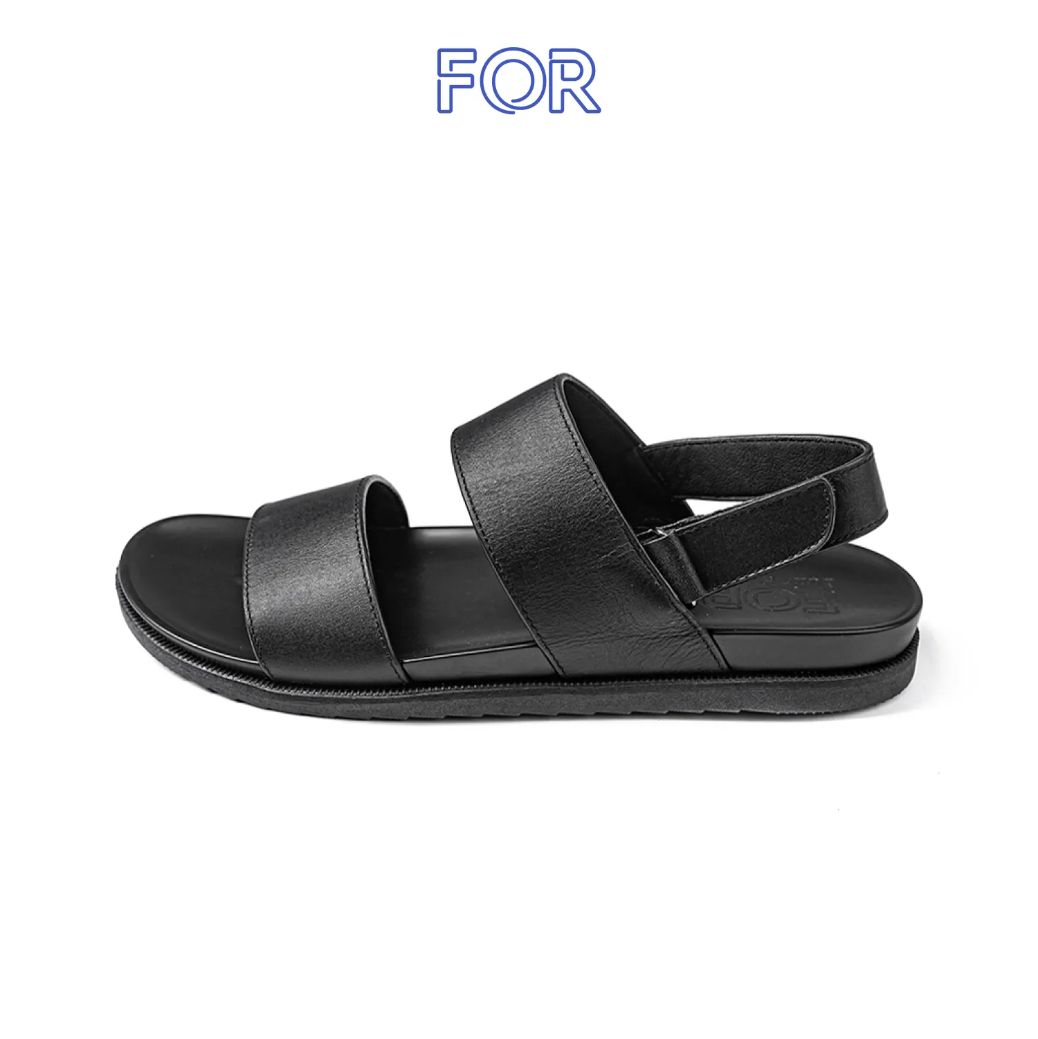 DÉP SANDAL DA BÒ MÀU ĐEN SDF12