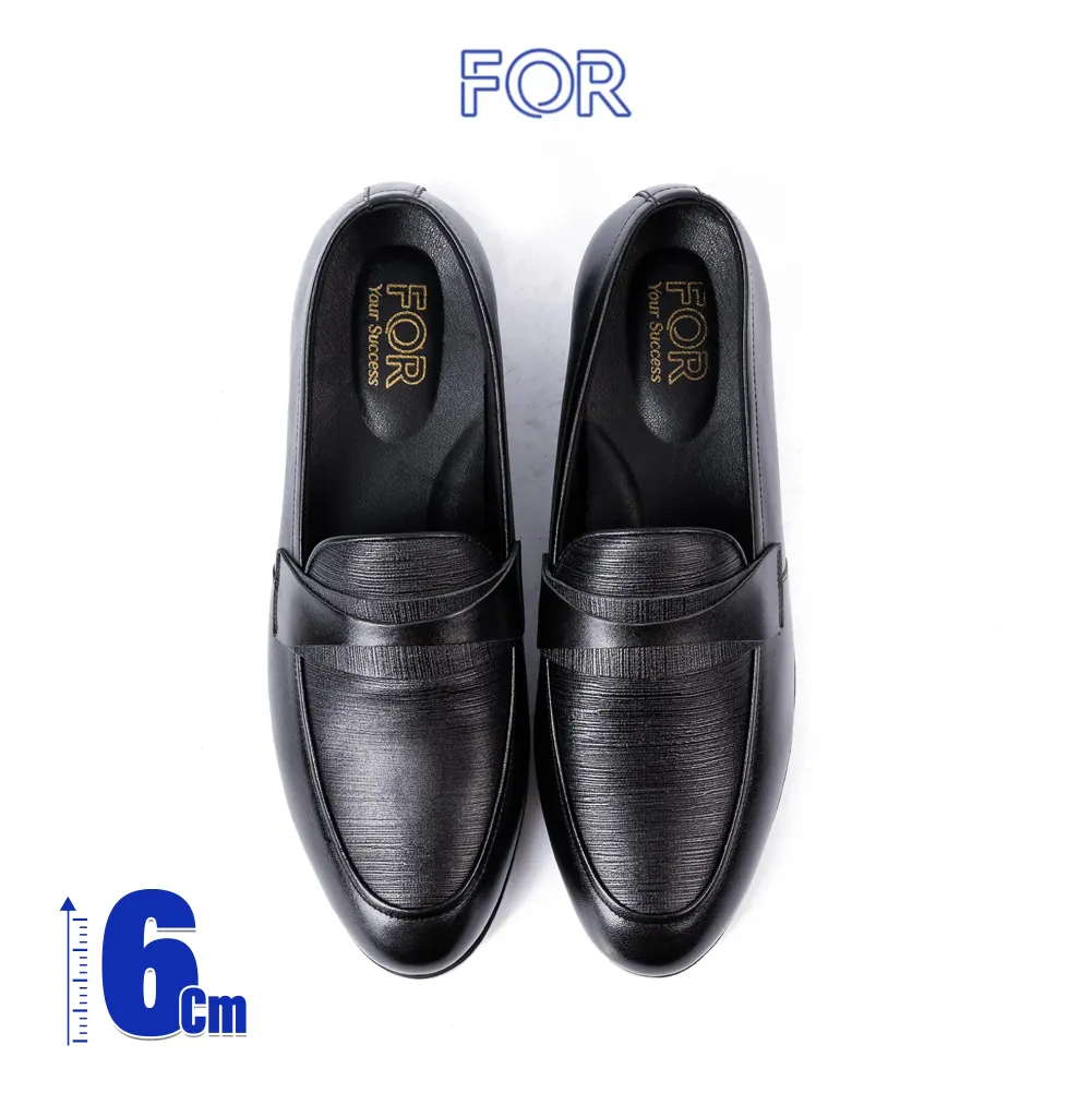 GIÀY LOAFER DA BÒ VÂN XƯỚC TĂNG CHIỀU CAO DPLF01