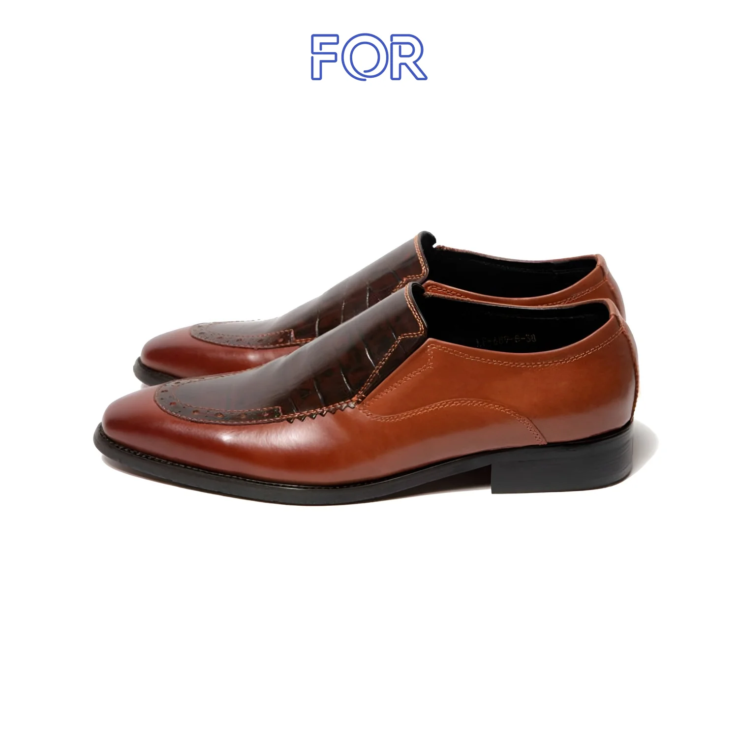 GIÀY LƯỜI LOAFERS PHỐI DA VÂN  MÀU NÂU NLF03