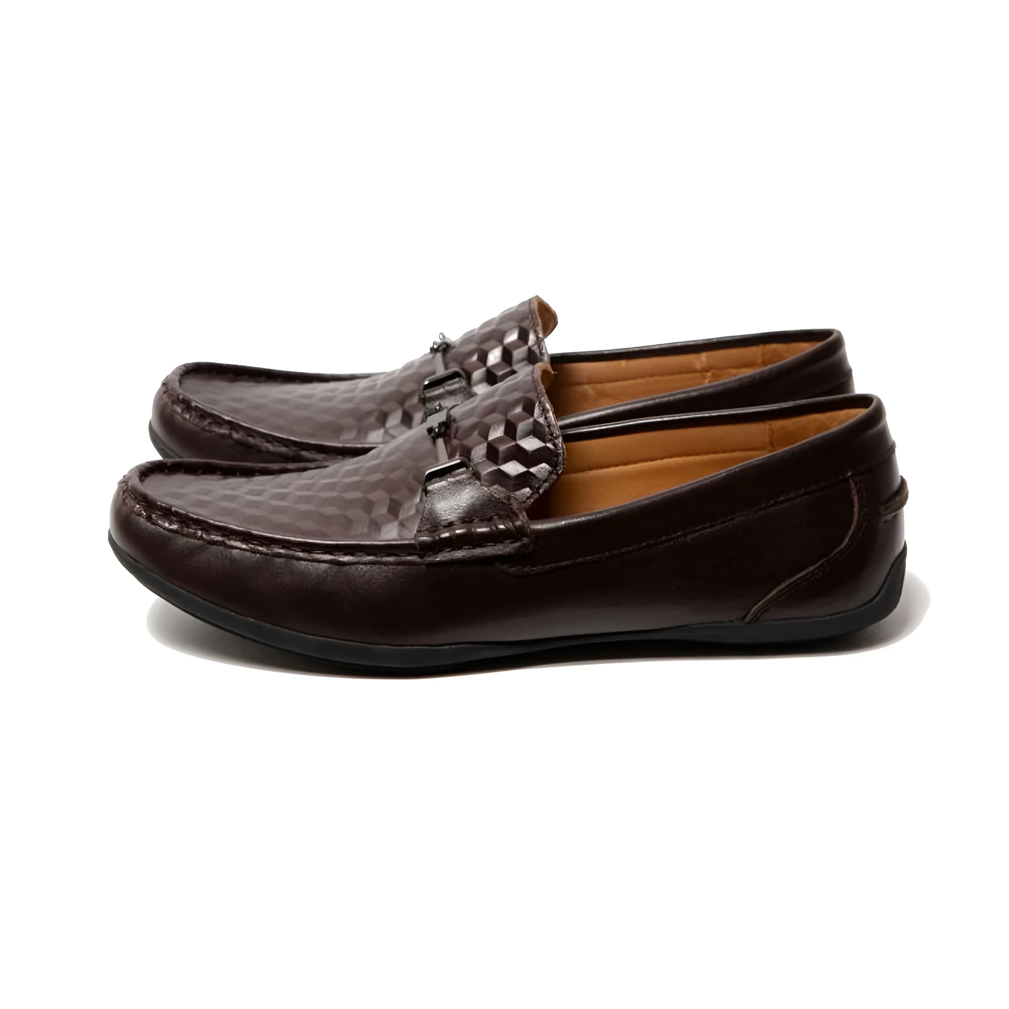 Riêng tư: GIÀY LƯỜI MOCCASIN DA BÒ VÂN 3D MÀU  NÂU MF29