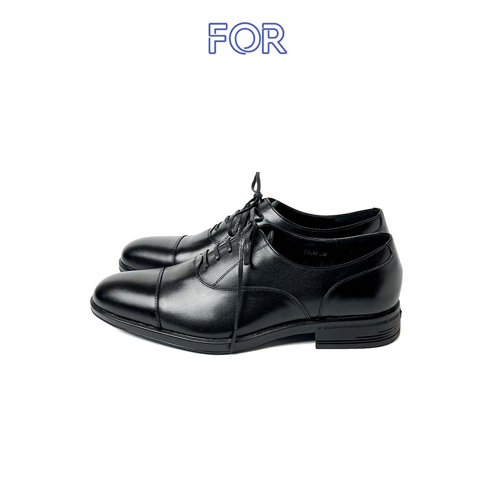 GIÀY CAPTOE OXFORD DA BÒ MÀU ĐEN ĐẾ CAO SU CTF07