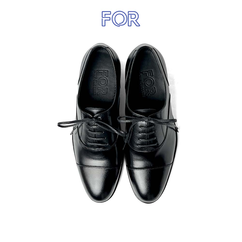 GIÀY CAPTOE OXFORD DA BÒ MÀU ĐEN ĐẾ CAO SU CTF07
