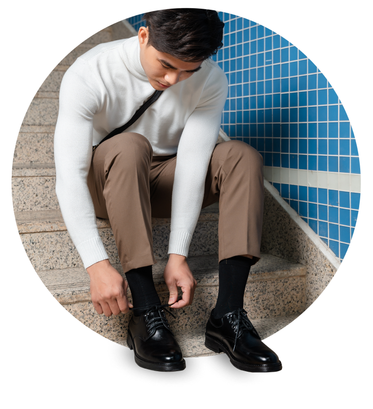 Riêng tư: GIÀY DERBY DA BÒ ĐẾ ĐỐC MÀU ĐEN GF06