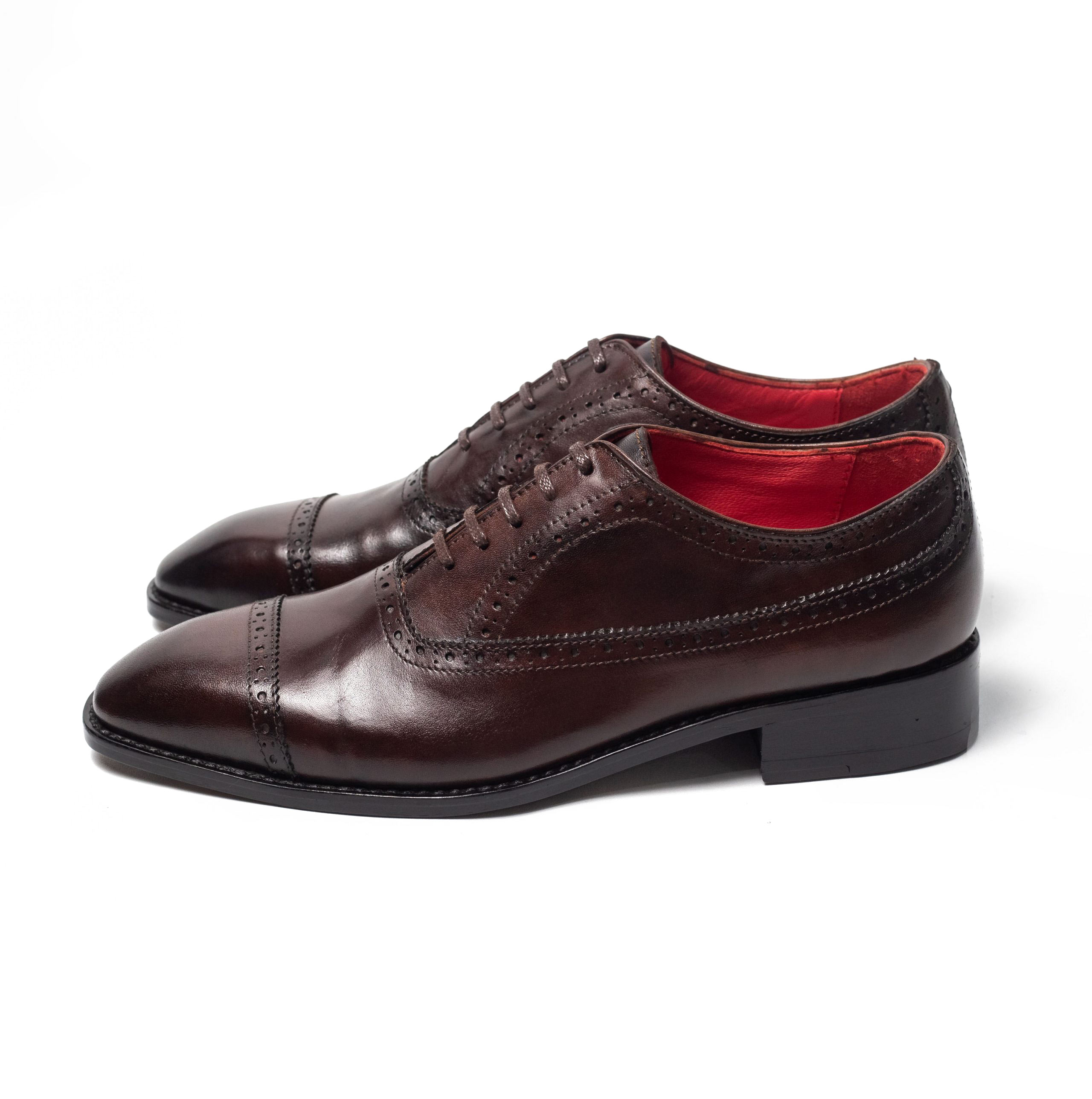 GIÀY BROGUE CAPTOE OXFORD DA BÒ ITALIA MÀU CHOCOLATE RCTF02