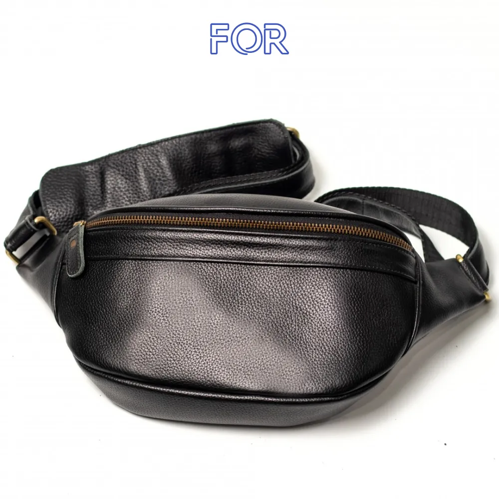 TÚI ĐEO CHÉO DA BÒ MÀU ĐEN TD01