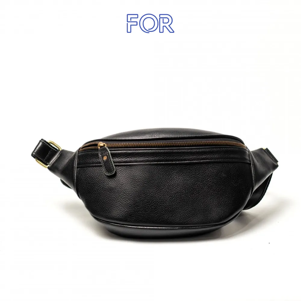 TÚI ĐEO CHÉO DA BÒ MÀU ĐEN TD01