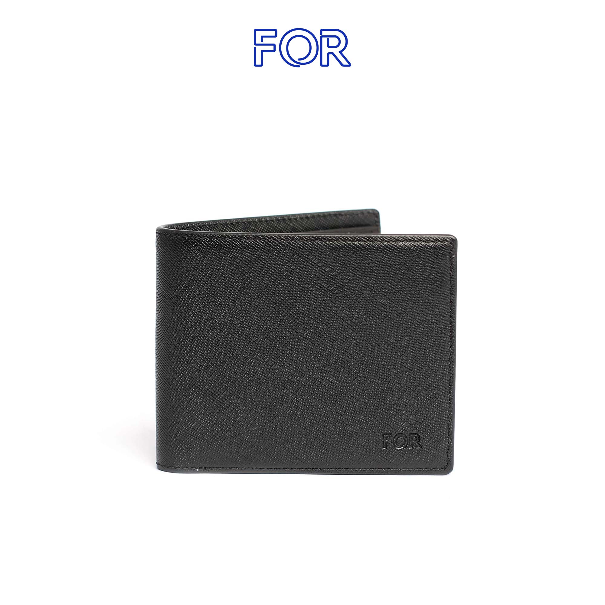 VÍ DA BÒ SAFFIANO MÀU ĐEN V82N