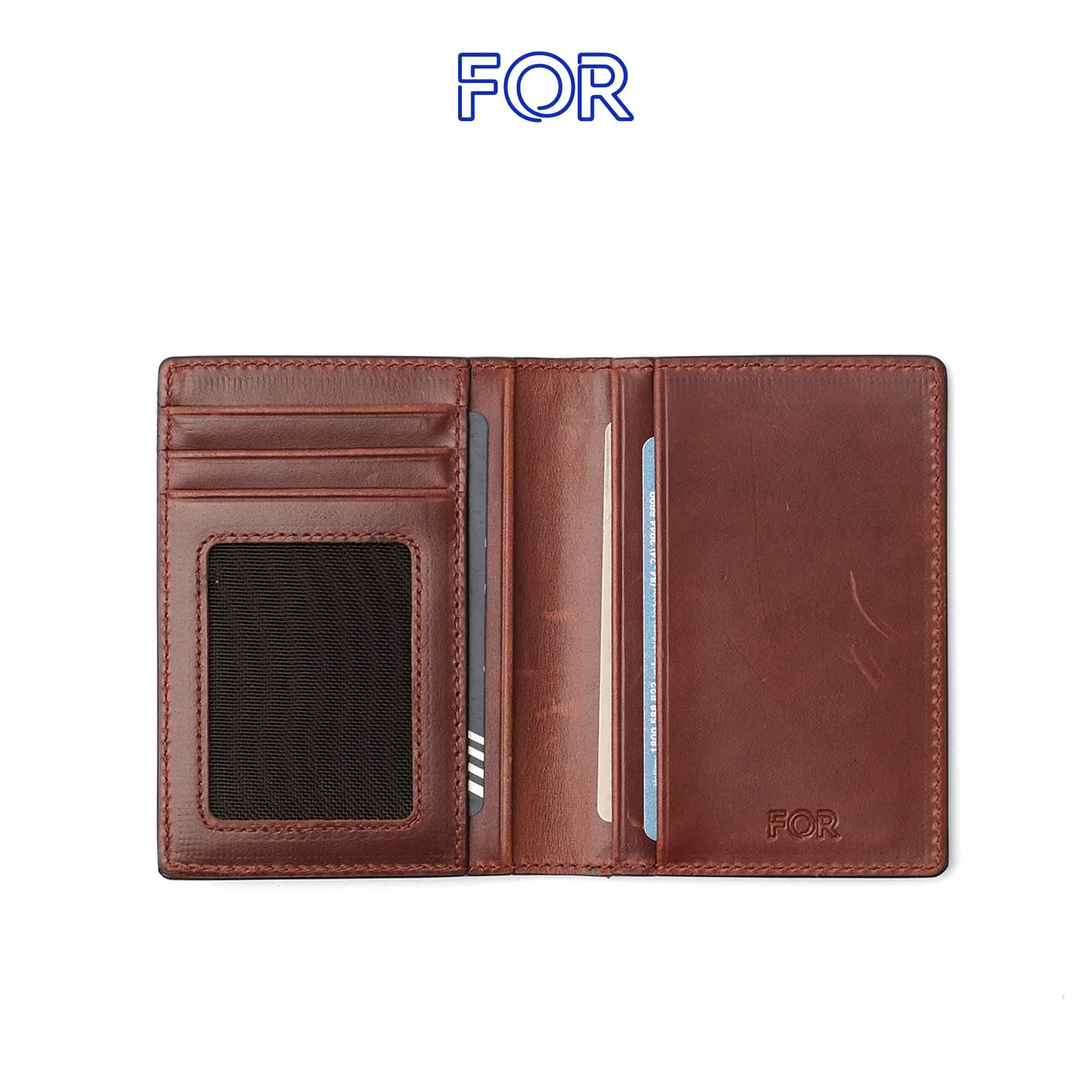 VÍ ĐỰNG THẺ DA BÒ PULLUP NÂU ĐỎ VT08