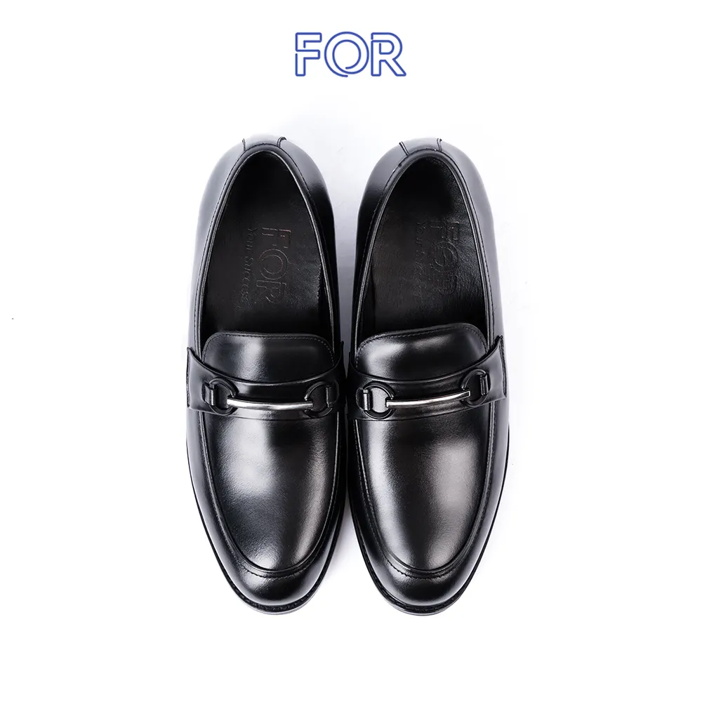 GIÀY HORSEBIT LOAFER  DA BÒ MÀU ĐEN HLF21