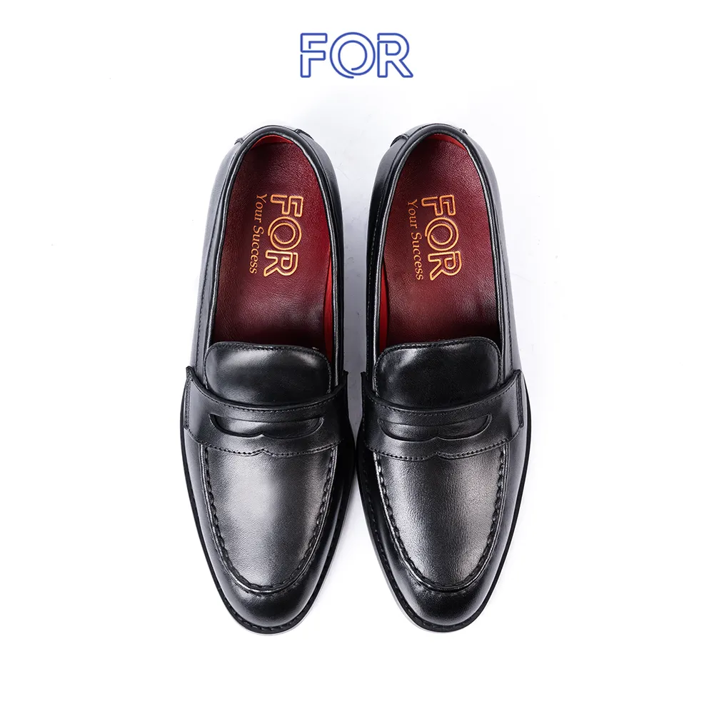 GIÀY LƯỜI PENNY LOAFERS DA BÒ Ý MÀU ĐEN RPLF02