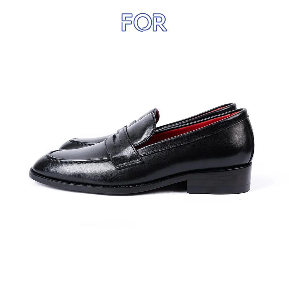 GIÀY LƯỜI PENNY LOAFERS DA BÒ Ý MÀU ĐEN RPLF02