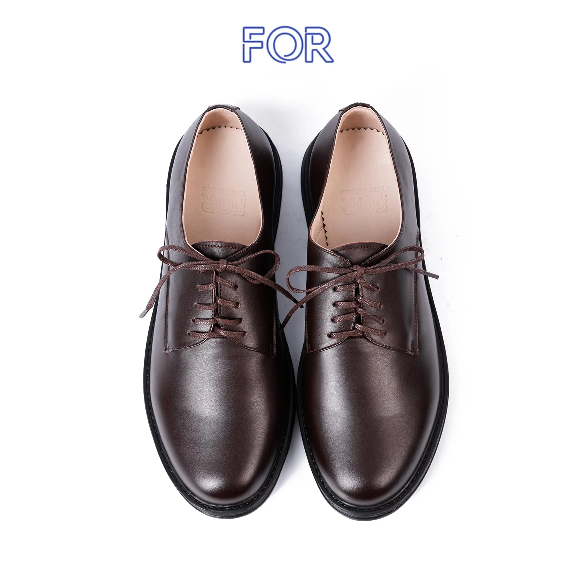 GIÀY DERBY DA BÒ ĐẾ ĐỐC MÀU NÂU TRẦM DF05