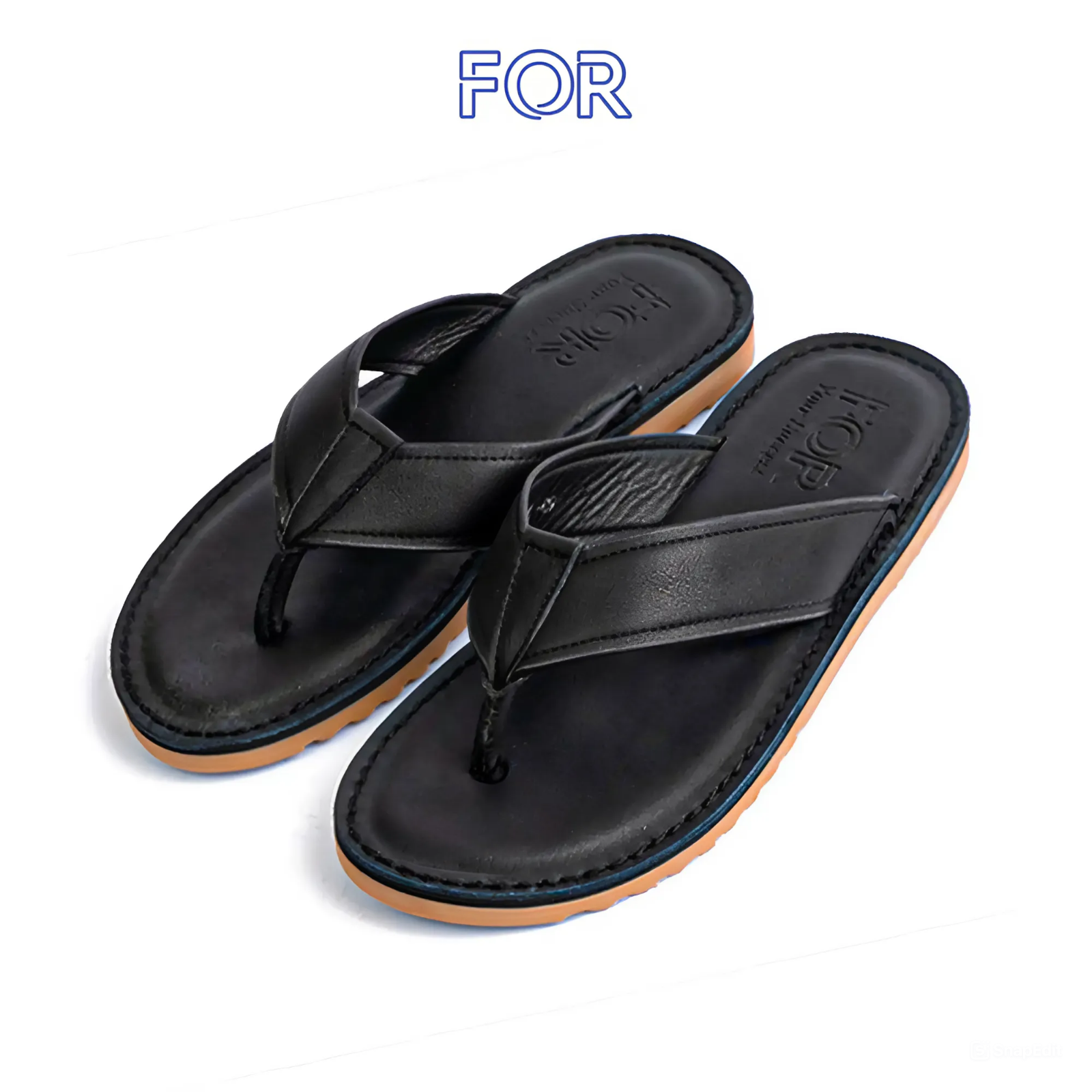 DÉP XỎ NGÓN DA BÒ MÀU ĐEN DXN10