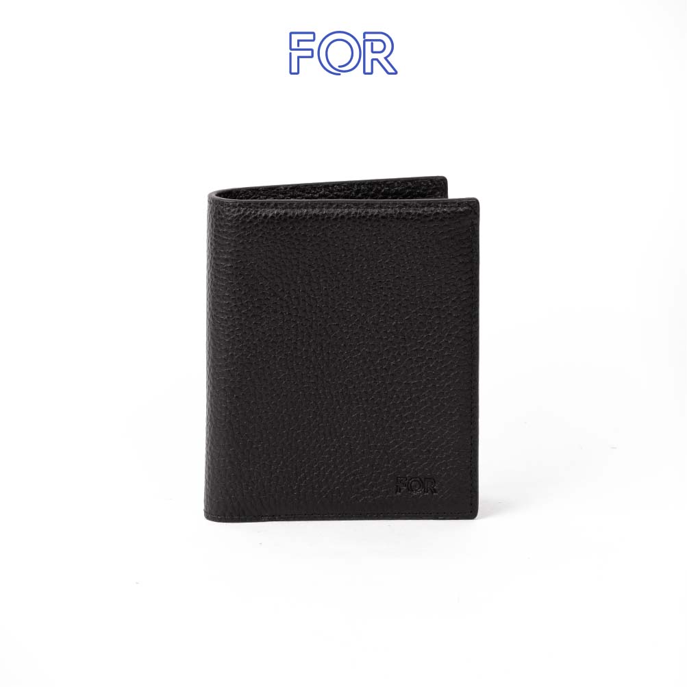 VÍ NAM DA BÒ MILL HẠT MÀU ĐEN V70D-D