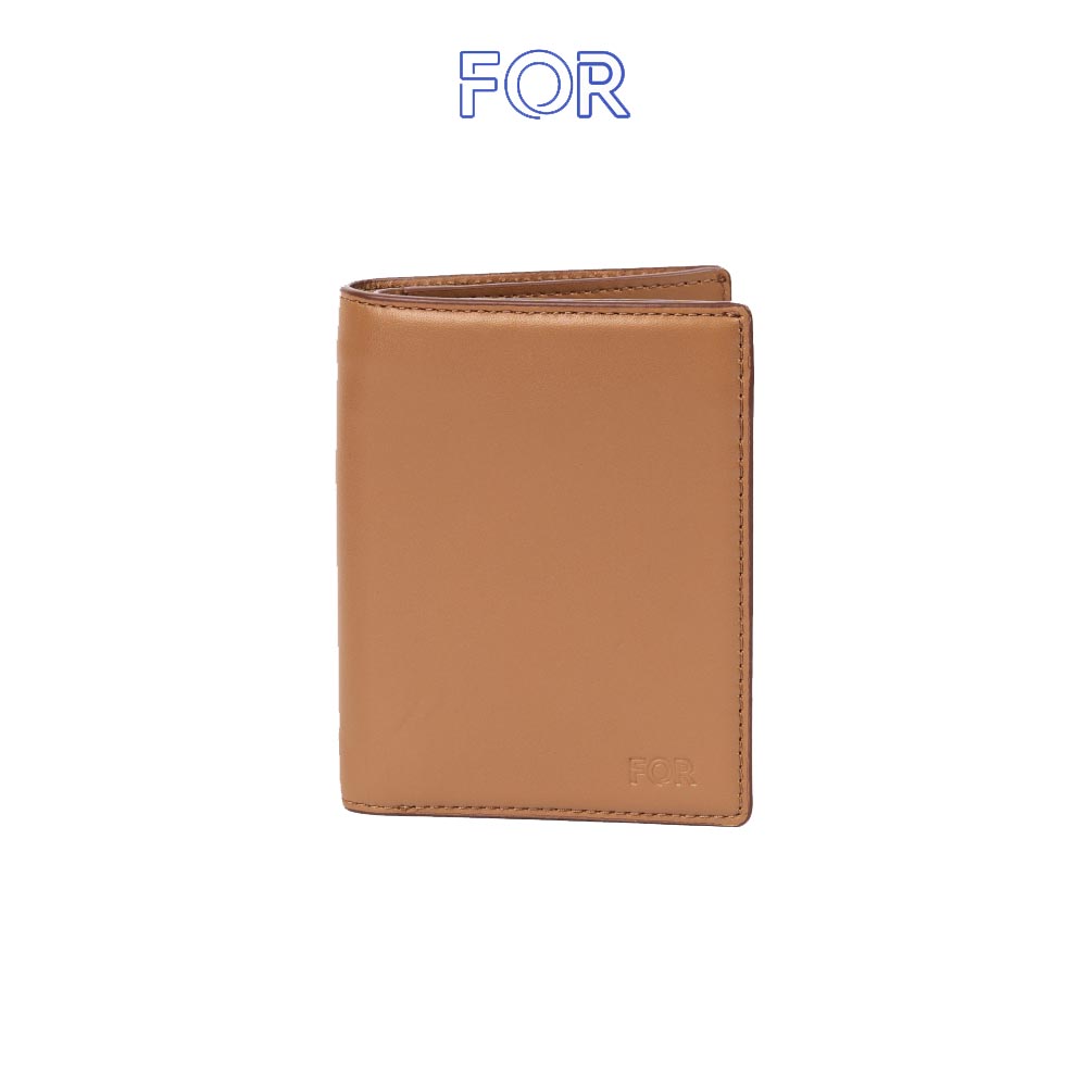 VÍ MỀM DA BÒ TRƠN MÀU VÀNG BÒ CÓ KHÓA V76S-D