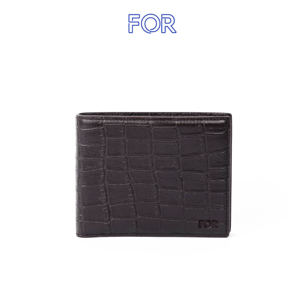 VÍ NAM DA BÒ VÂN CÁ SẤU MÀU NÂU V46N-N