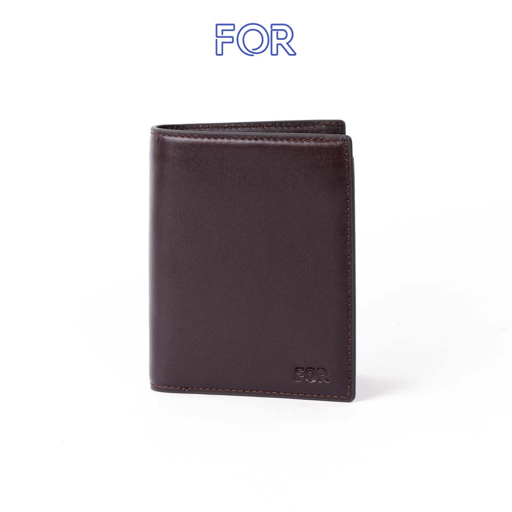 VÍ MỀM DA BÒ NAPPA MÀU NÂU CÓ KHÓA V76N-D