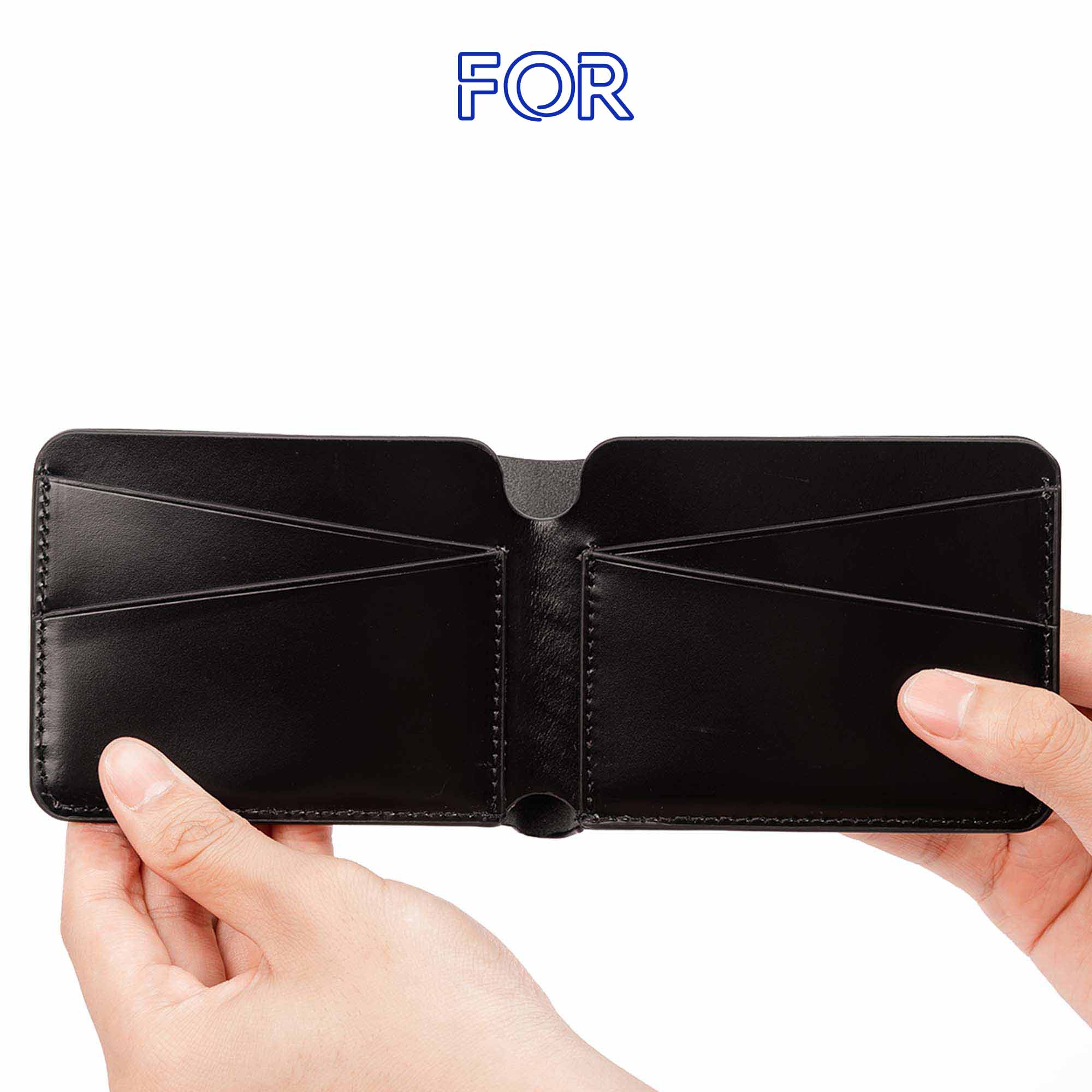 VÍ DA BÒ MINI 1 NGĂN MÀU ĐEN V97D-N