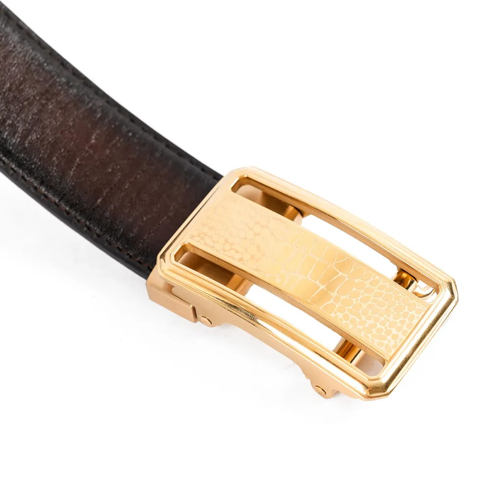 DÂY LƯNG DA Ý MÀU THỦ CÔNG PATINA MẶT KHÓA TỰ ĐỘNG CAO CẤP DL15