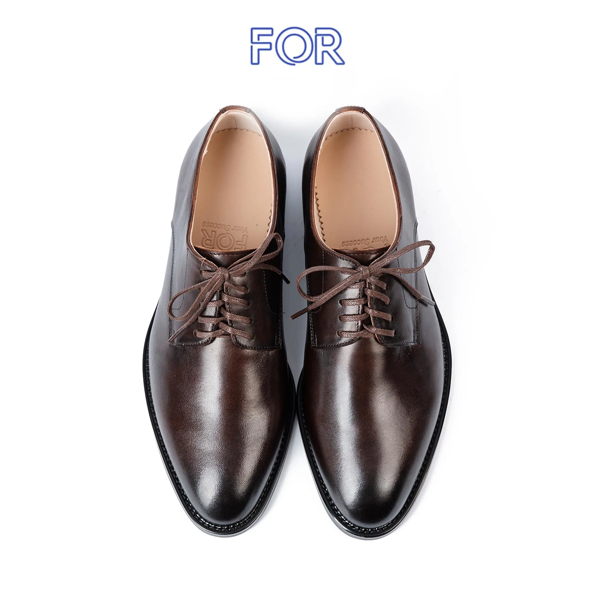 GIÀY DERBY DA BÒ MÀU NÂU PATINA ĐẾ KHÂU MCKAY DF34