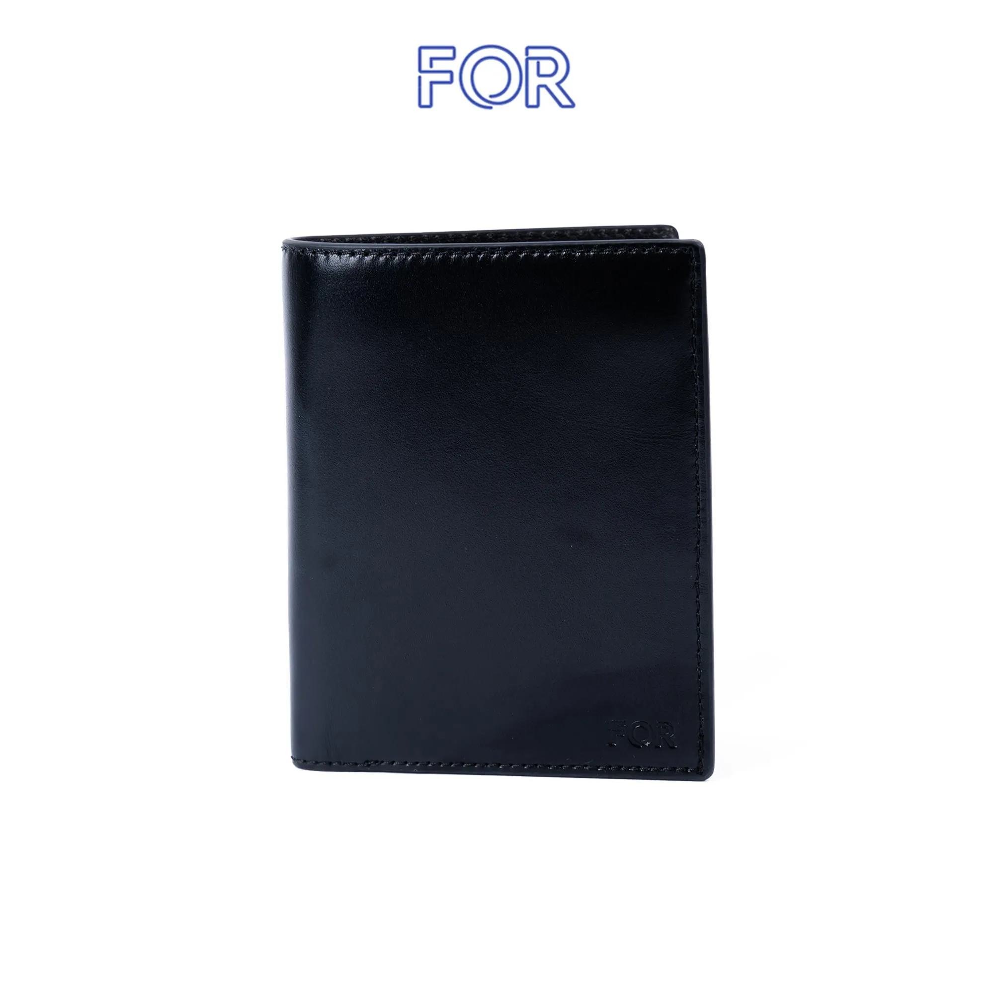 VÍ DA BÒ TRƠN MÀU ĐEN CÓ CÚC BẤM V100Đ