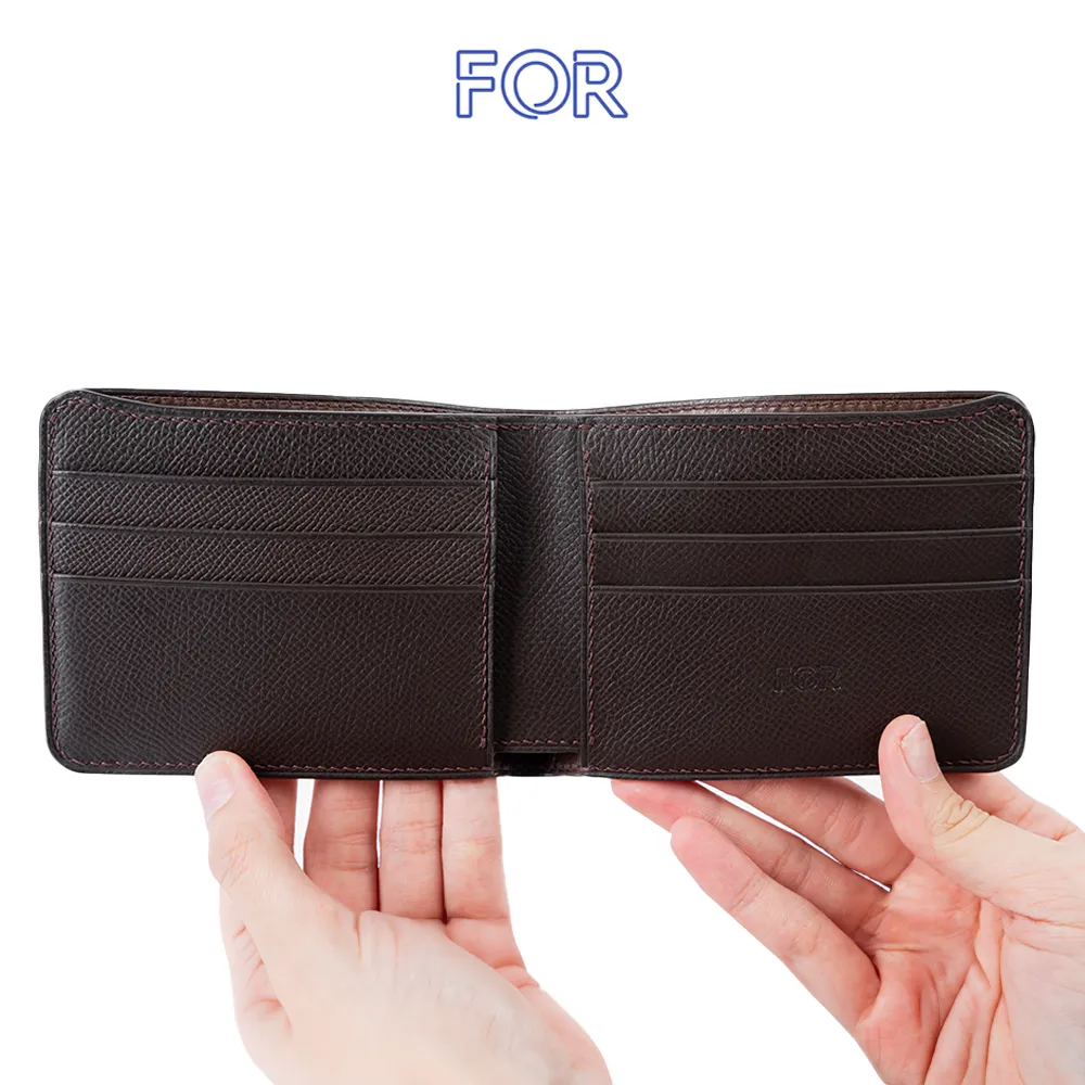 VÍ NGANG DA BÒ EPSOM PHÁP MÀU NÂU V07N-N