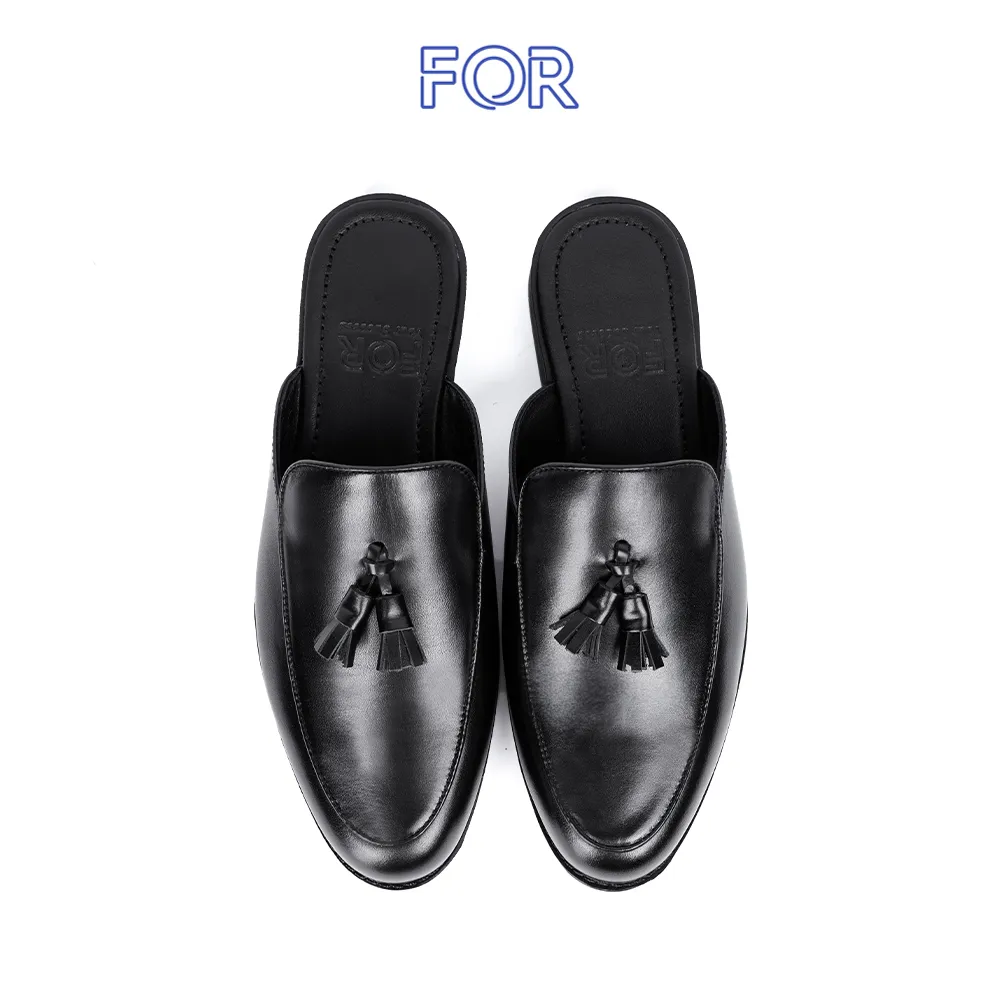 SỤC TASSEL MULES DA BÒ MÀU ĐEN SF12