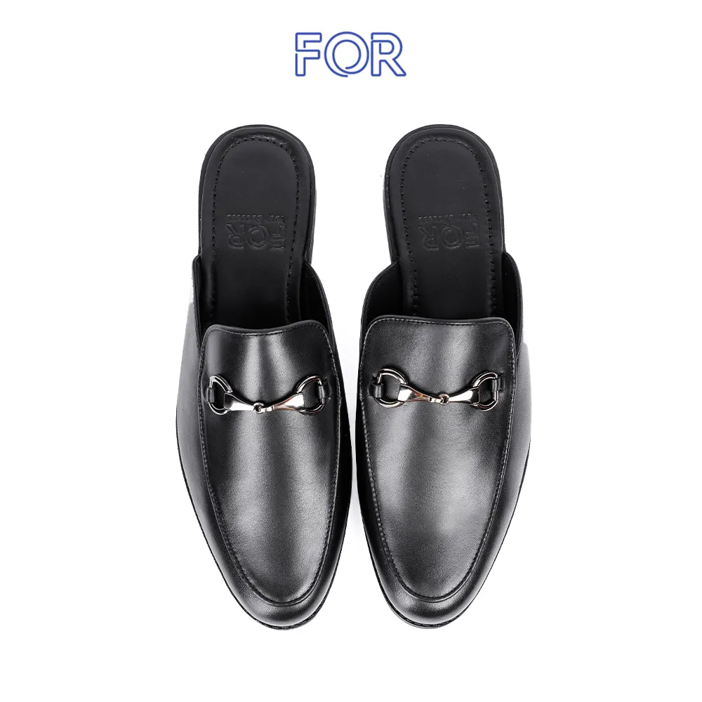 SỤC HORSEBIT MULES DA BÒ MÀU ĐEN SF05