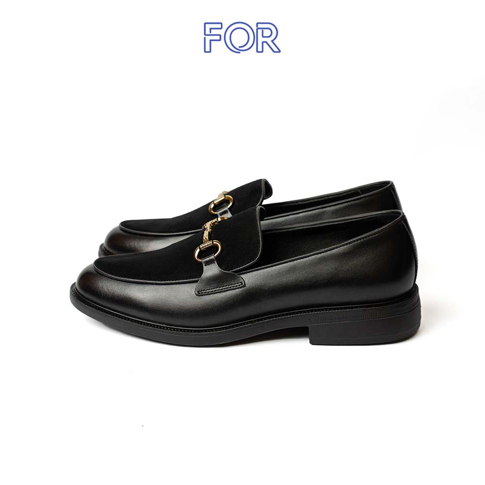GIÀY SUEDE HORSEBIT LOAFER DA BÒ MÀU ĐEN HLF12