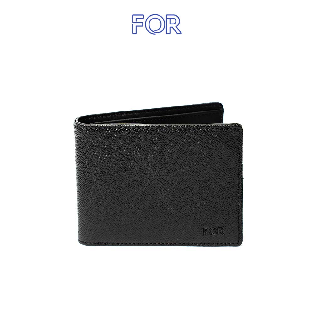 VÍ NGANG DA BÒ EPSOM MÀU ĐEN V61