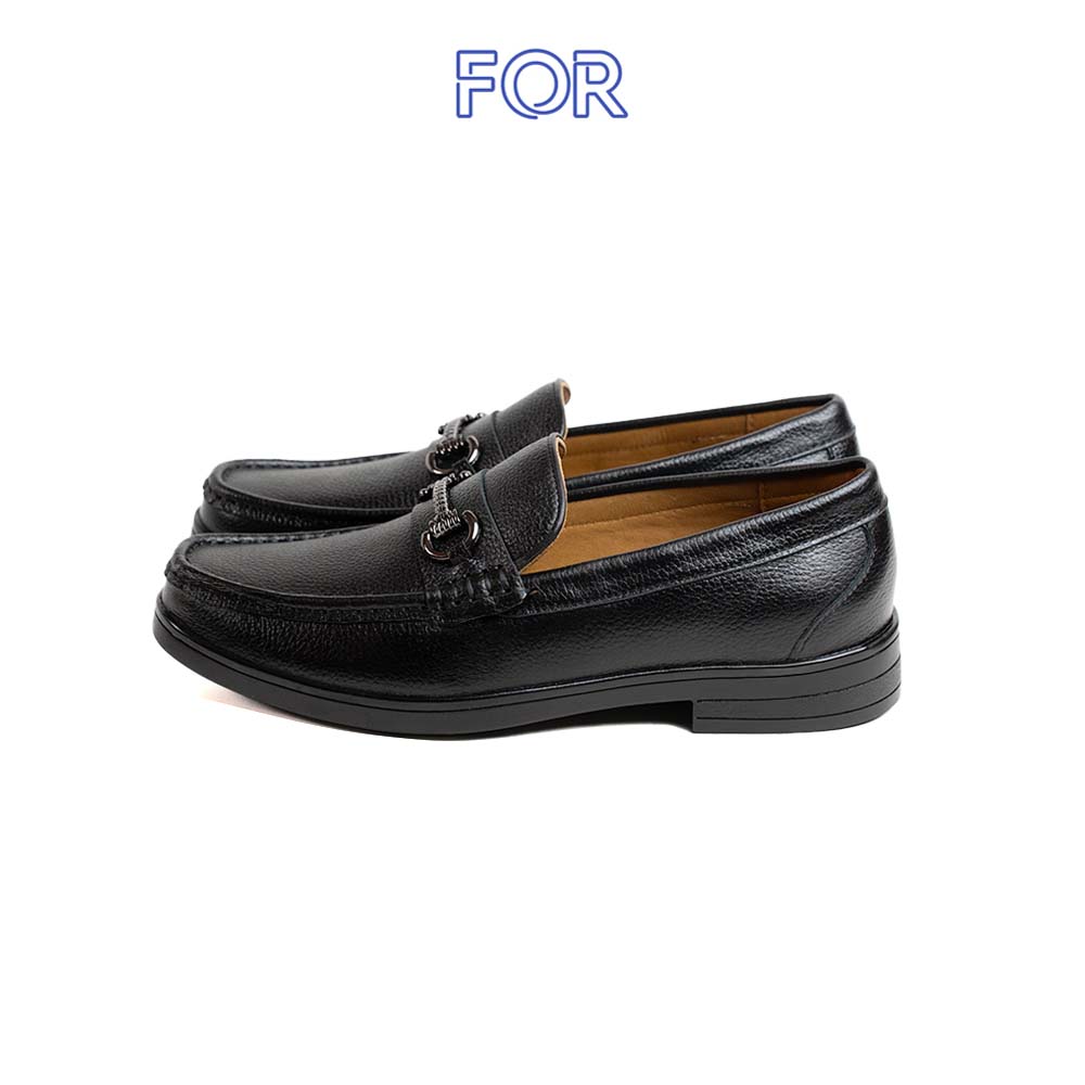 Giày lười Horsebit Loafer da bò Mill màu đen HLF01