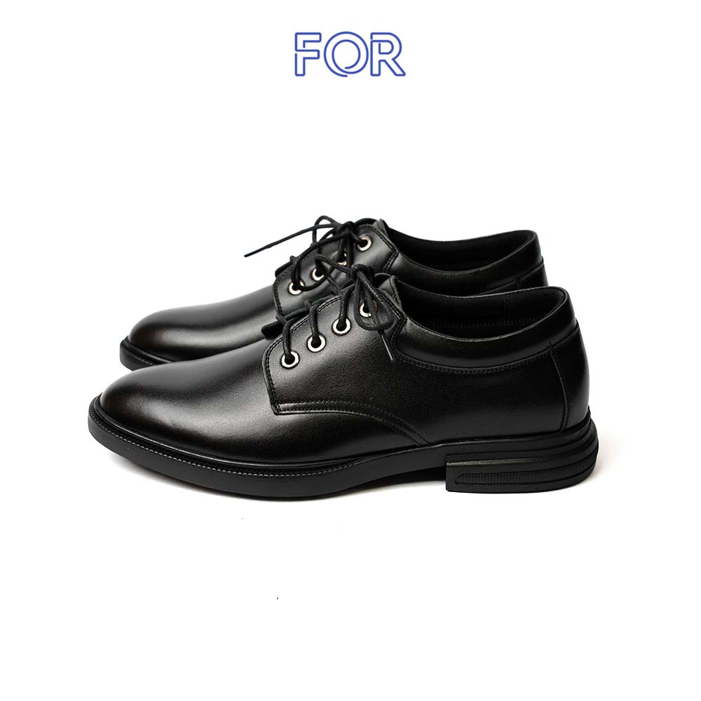 GIÀY DERBY DA BÒ ĐẾ ĐỐC VIỀN NỔI MÀU ĐEN GF04