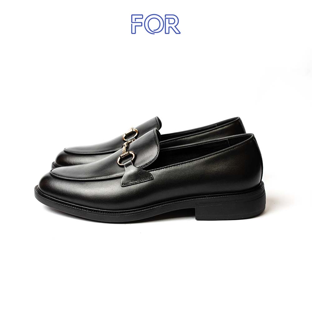 GIÀY HORSEBIT LOAFER DA BÒ MÀU ĐEN HLF11