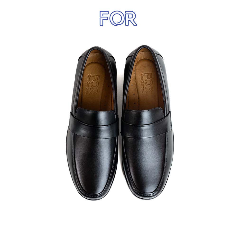 GIÀY LƯỜI BASIC MOCCASIN DA BÒ MÀU ĐEN MF08