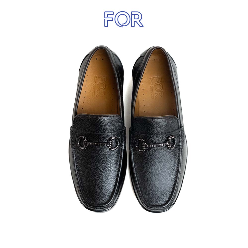 Giày lười Horsebit Loafer da bò Mill màu đen HLF01