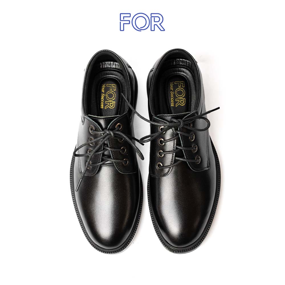 GIÀY DERBY DA BÒ ĐẾ ĐỐC VIỀN NỔI MÀU ĐEN GF04