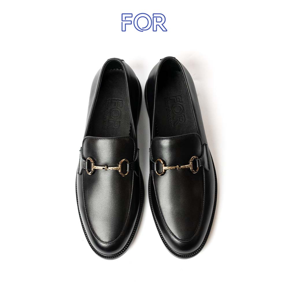 GIÀY HORSEBIT LOAFER DA BÒ MÀU ĐEN HLF11