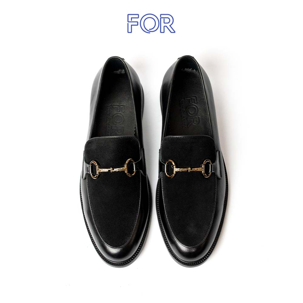 GIÀY SUEDE HORSEBIT LOAFER DA BÒ MÀU ĐEN HLF12
