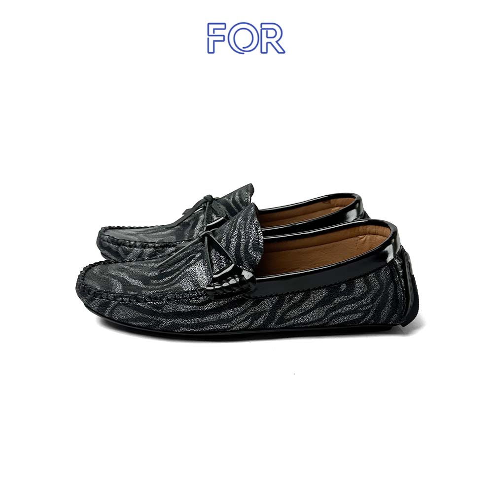 GIÀY LƯỜI MOCCASIN TASSEL DA BÒ HỌA TIẾT MF12