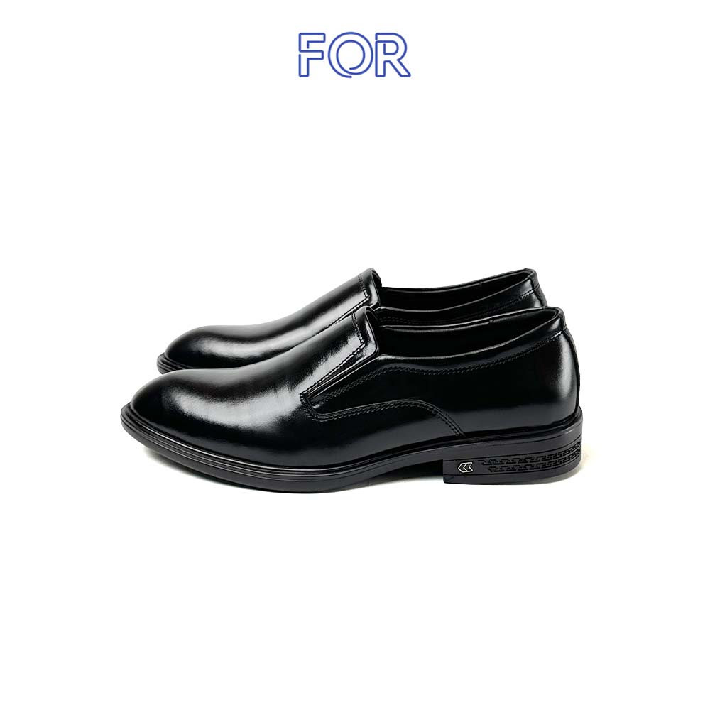 GIÀY LƯỜI LOAFER DA BÒ MÀU ĐEN VÂN KẺ DA BÓNG NLF16